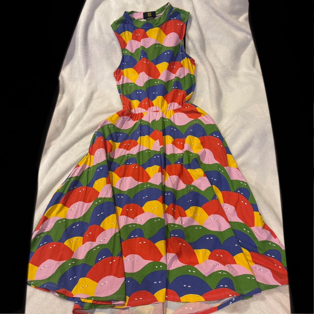 Nooworks Dahlia Style Dress w/ Rainbow Lumps Sleeveless Patterned Dress